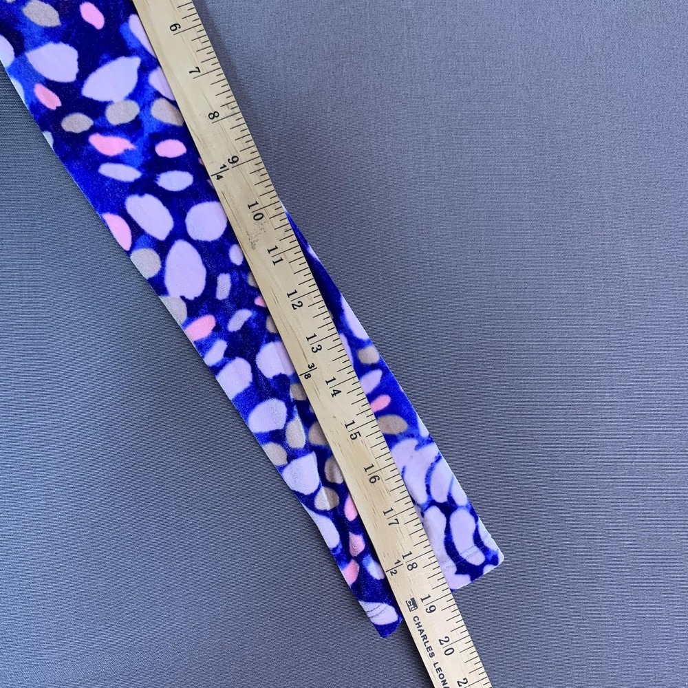 Lilly Pulitzer Velour Shift Dress Womens XXS Blue Geometric V-Neck Long Sleeve - Picture 13 of 14